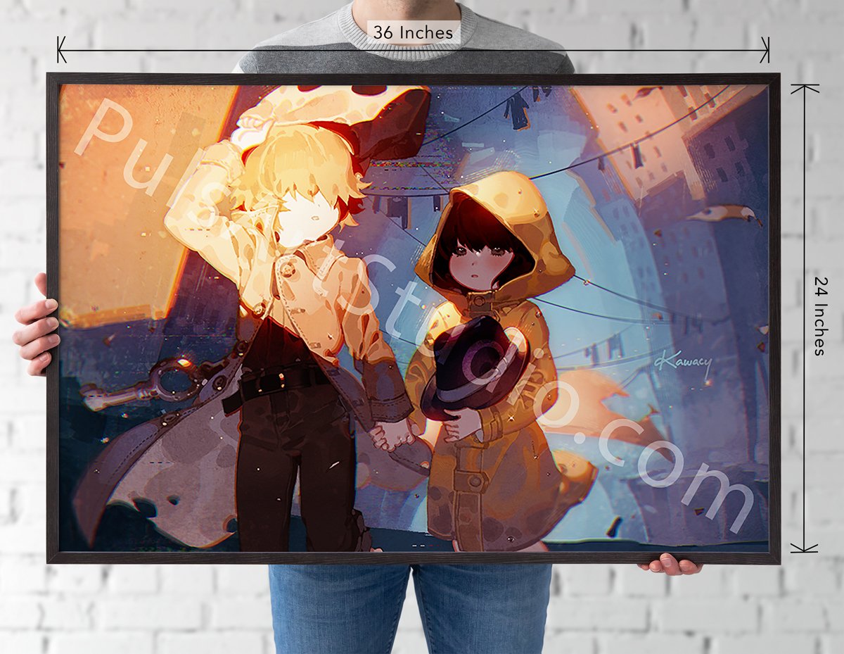 XL Vinyl Canvas | Mono & Six from Little Nightmares 2 | Art by Kawacy –  PulsArt Studio