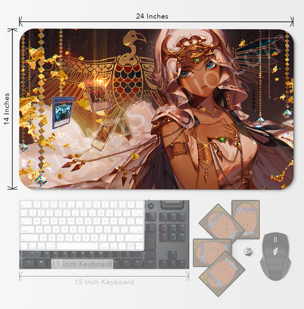 Playmat/XL Mousepad | Ishizu Ishtar & God Cards from Yu-Gi-Oh (YGO) | Art  by Kawacy – PulsArt Studio