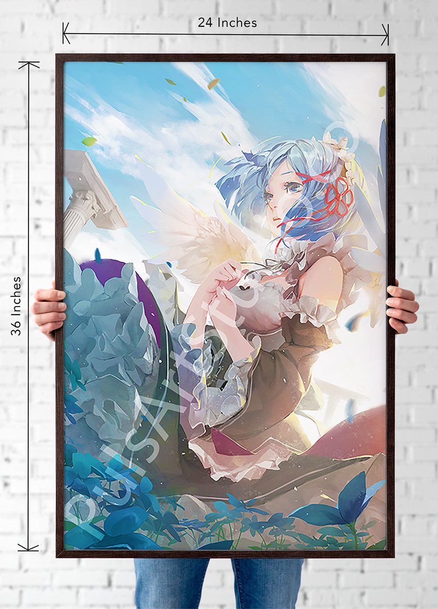 XL Vinyl Canvas | Rem/Remu from Re:Zero | Art by Baraba3 – PulsArt Studio